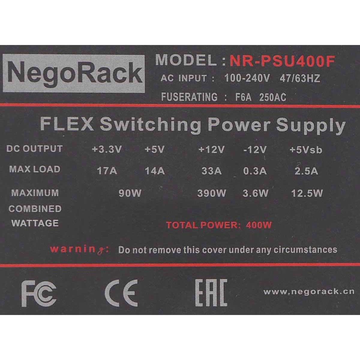 Блок питания FLEX ATX NR-PSU400F 400Вт (82*41*150MM), Negorack